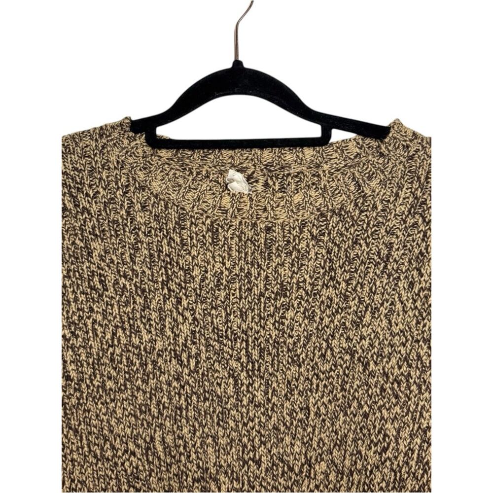 J. Crew Brown Tan Marled Neutral Cotton Knit Sweater - Large - Picture 3 of 8